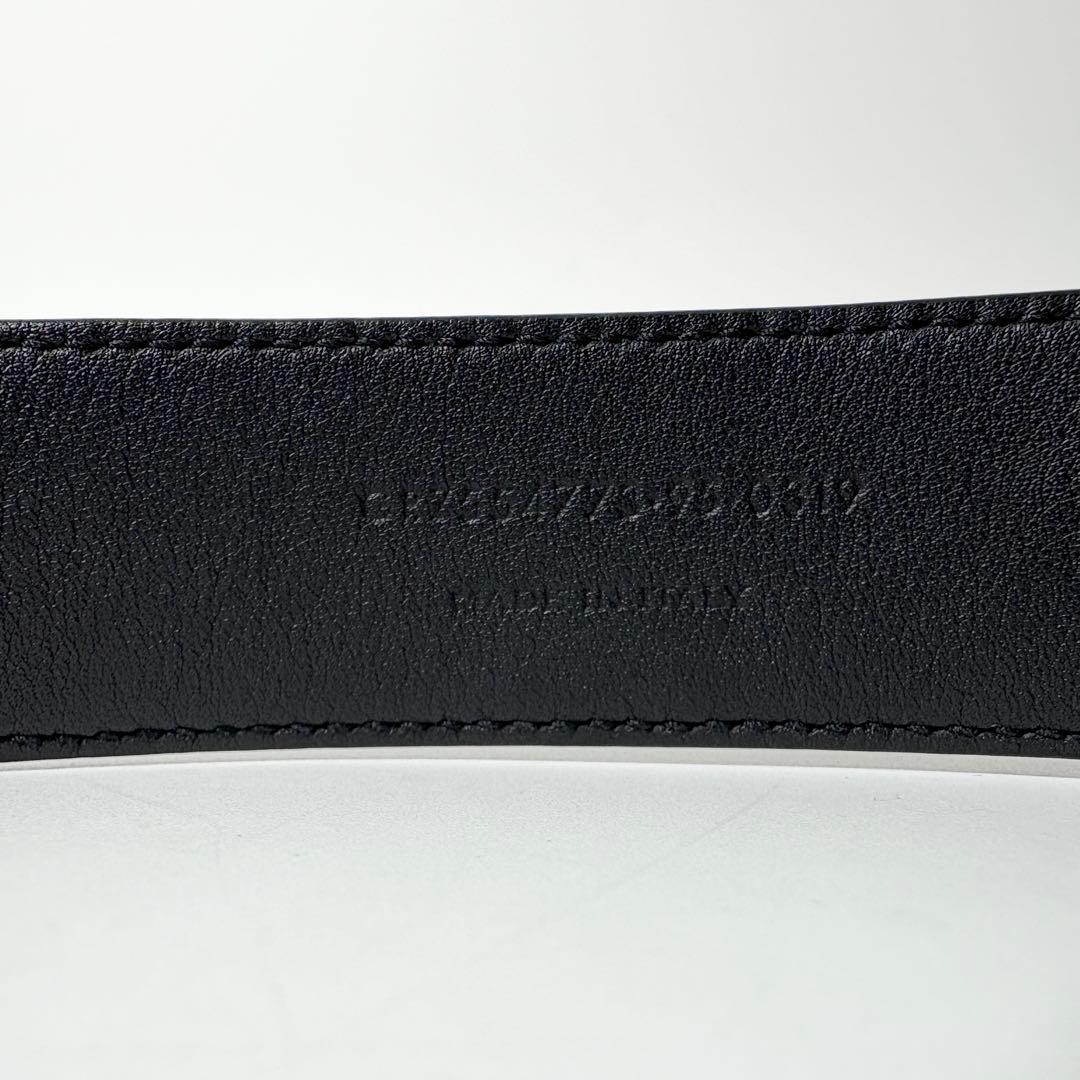 サンローラン　 ベルト カサンドラロゴ YSL フルグレインレザー ブラック.