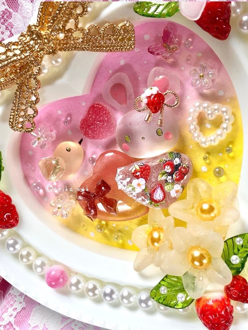 N1189ハッピーストロベリー ハートの贈り物 インテリア置物