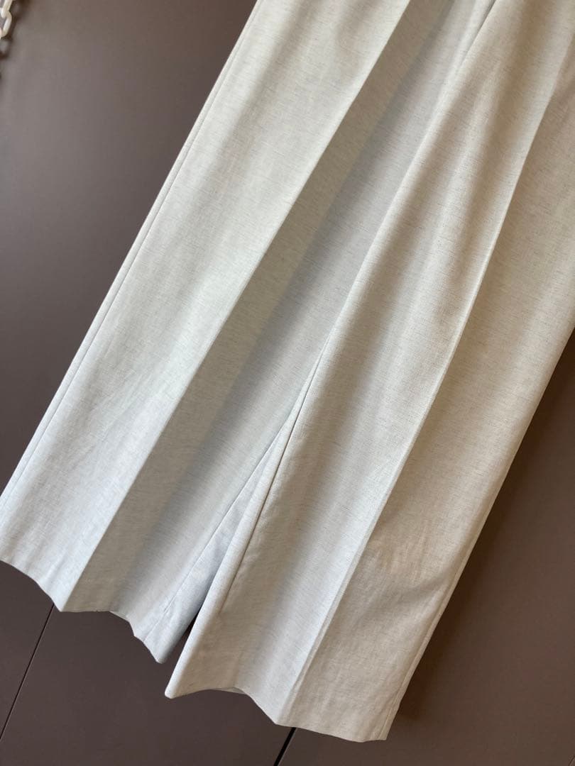 プラステ　リネンブレンドワイドパンツ　パンツスーツ　セットアップ　グレー　￼￼￼