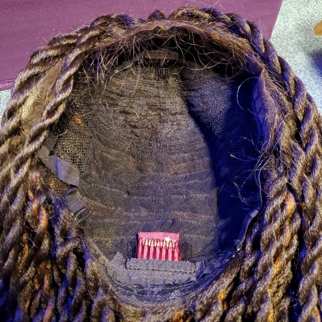 エボニーウィッグ ロング タイトロープウィッグ レースフロント 黒 ブラック