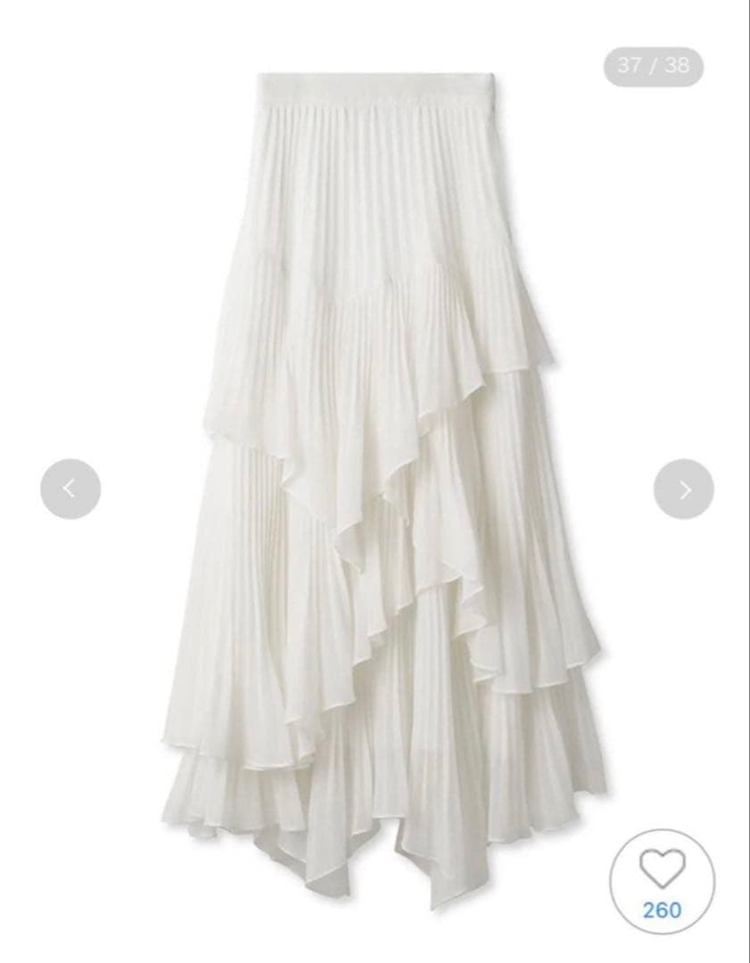 snidel スナイデル プリーツティアードスカート 0 ホワイト