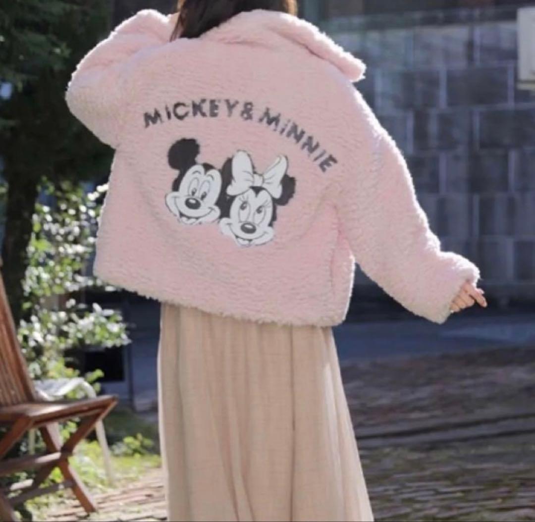 アリーム　ミッキー ミニー　ボア　ブルゾン　アウター　モコモコ　ピンク