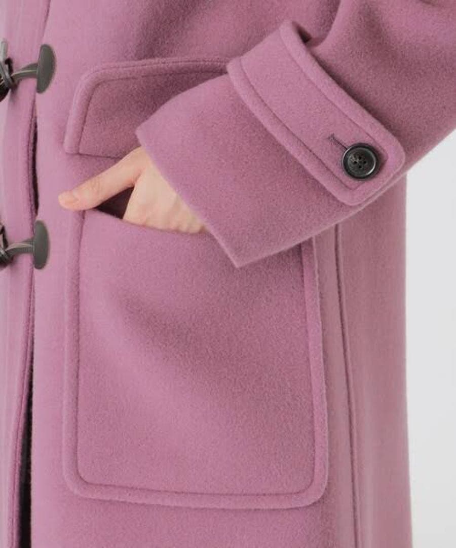 未使用に近い ブルーレーベル　エアリーメルトンロングダッフルコート M ピンク