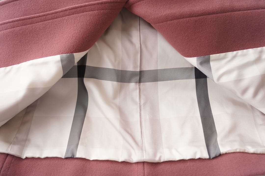 未使用に近い ブルーレーベル　エアリーメルトンロングダッフルコート M ピンク