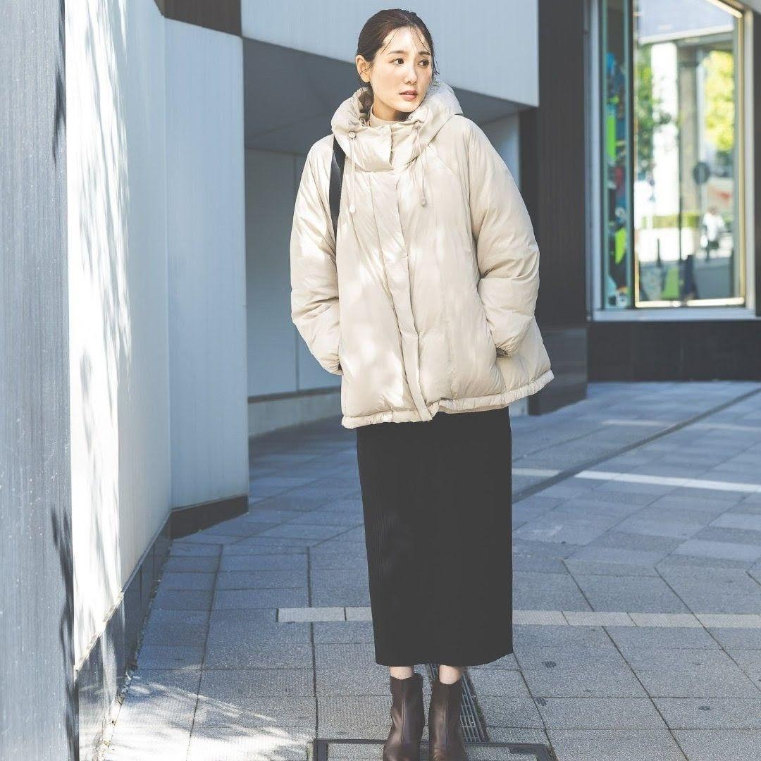 GLOBAL WORK　エアリュクスダウンフードブルゾン　M　ベージュ52