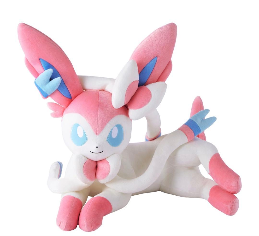 新品未使用　ポケモンセンターオリジナル　ぬいぐるみ　等身大　ニンフィア 寝そべり