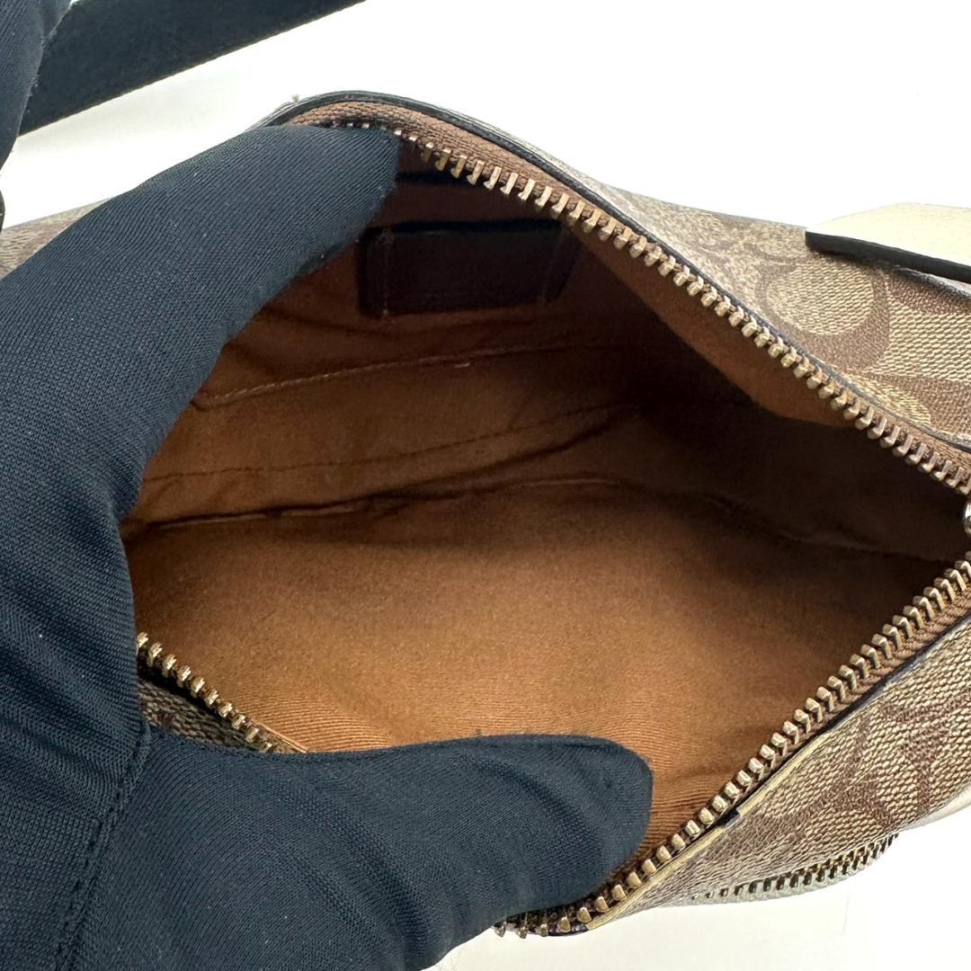 COACH コーチ シグネチャー ボディバッグ ウエストポーチ ゴールド金具