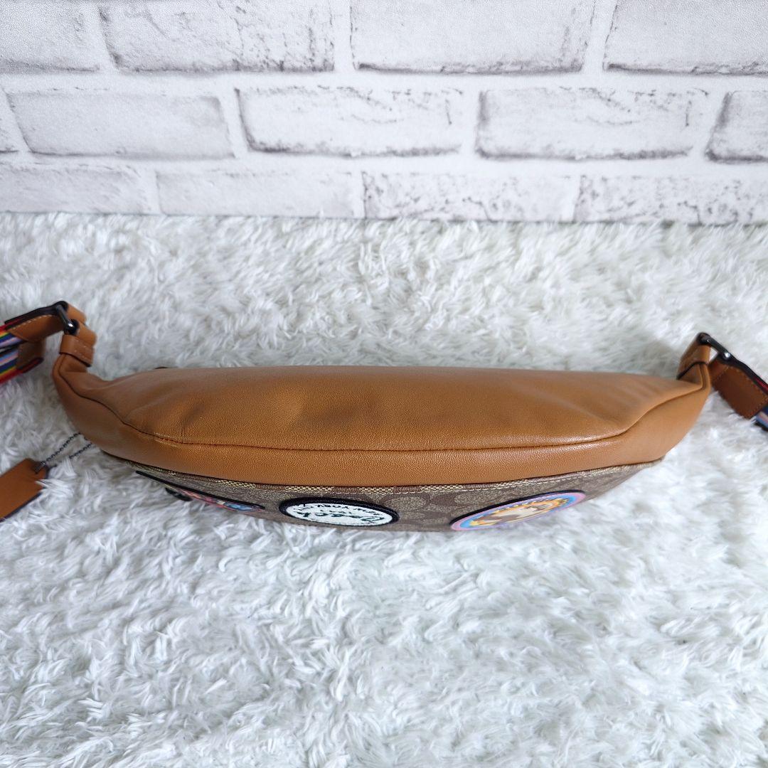 美品 コーチ ワーレン ベルトバッグ シグネチャー PVC パッチ クロスボディ