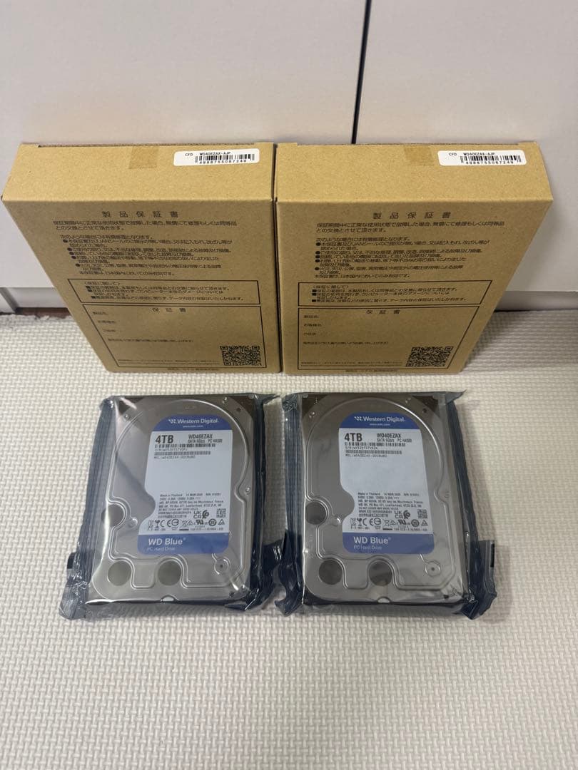 WD Blue 3.5インチ 4TB HDD WD40EZAX 2台 新品
