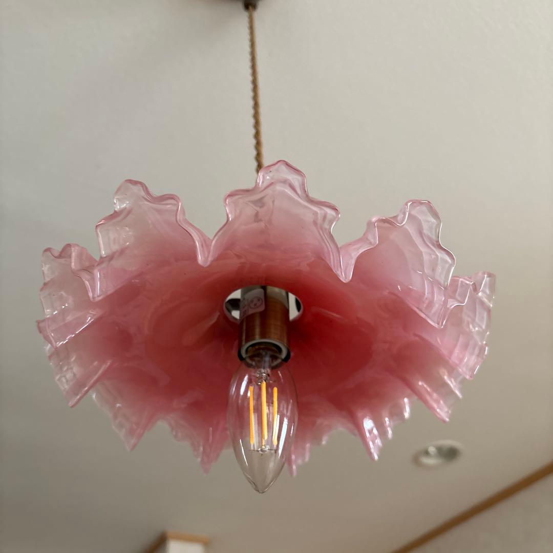 フランスアンティーク　オパールセントガラスシェード