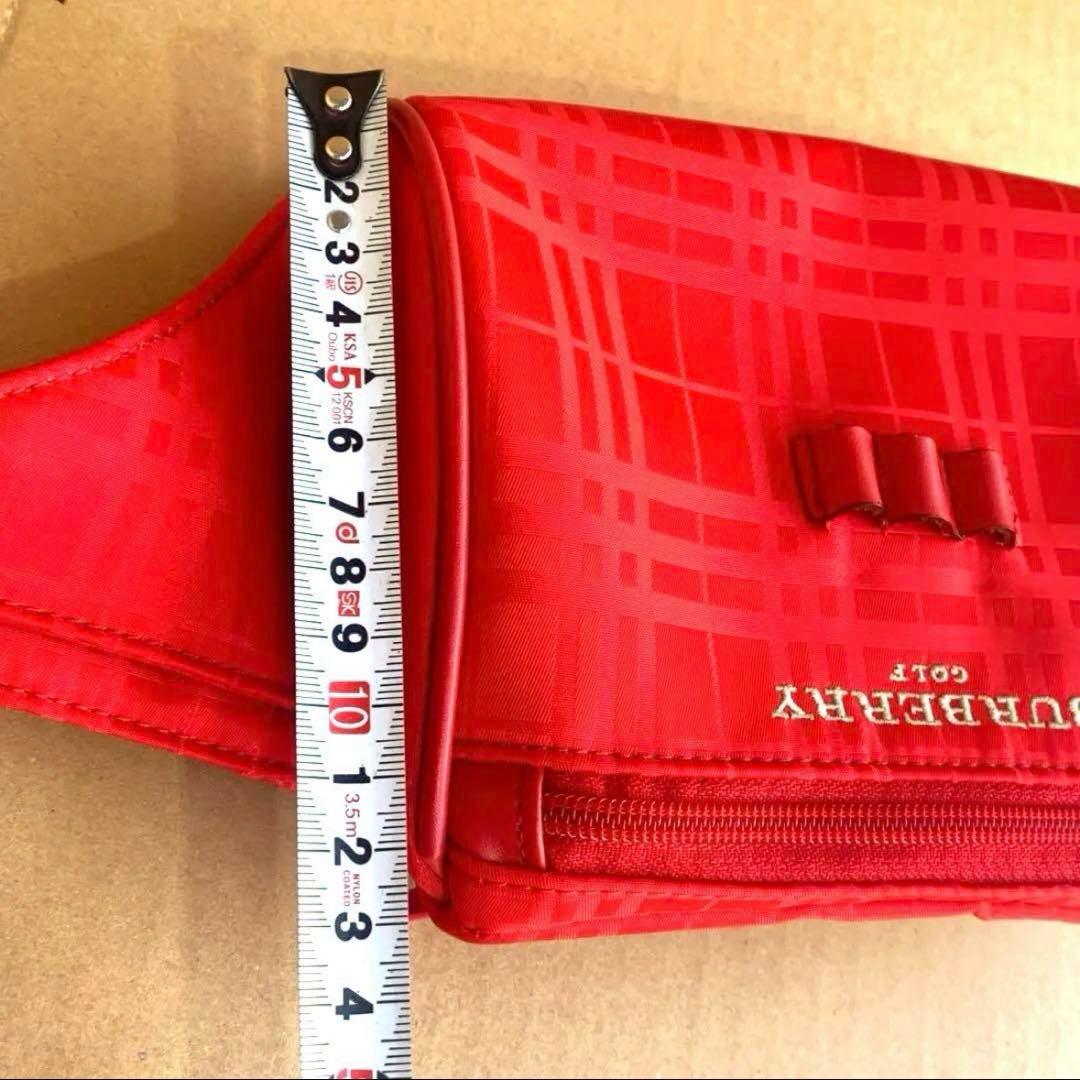 BURBERRY GOLF レッド チェック柄 ウエストポーチ ゴルフグッズ