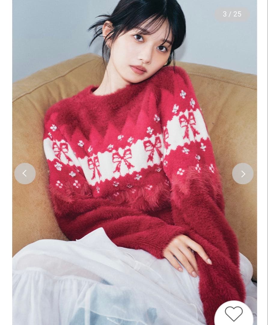 ニット セーター 「L.B CANDY STOCK」リボンビジューニット