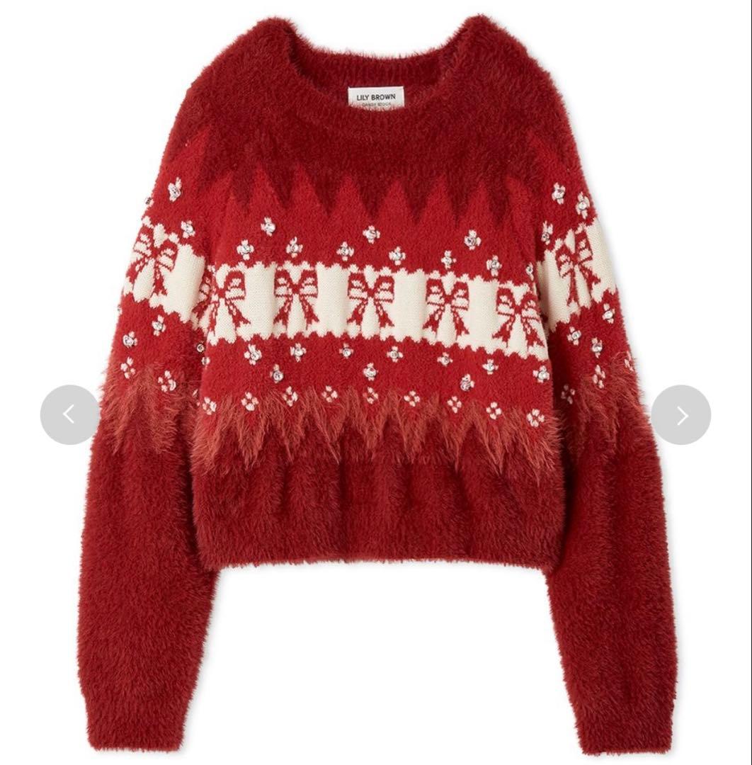 ニット セーター 「L.B CANDY STOCK」リボンビジューニット