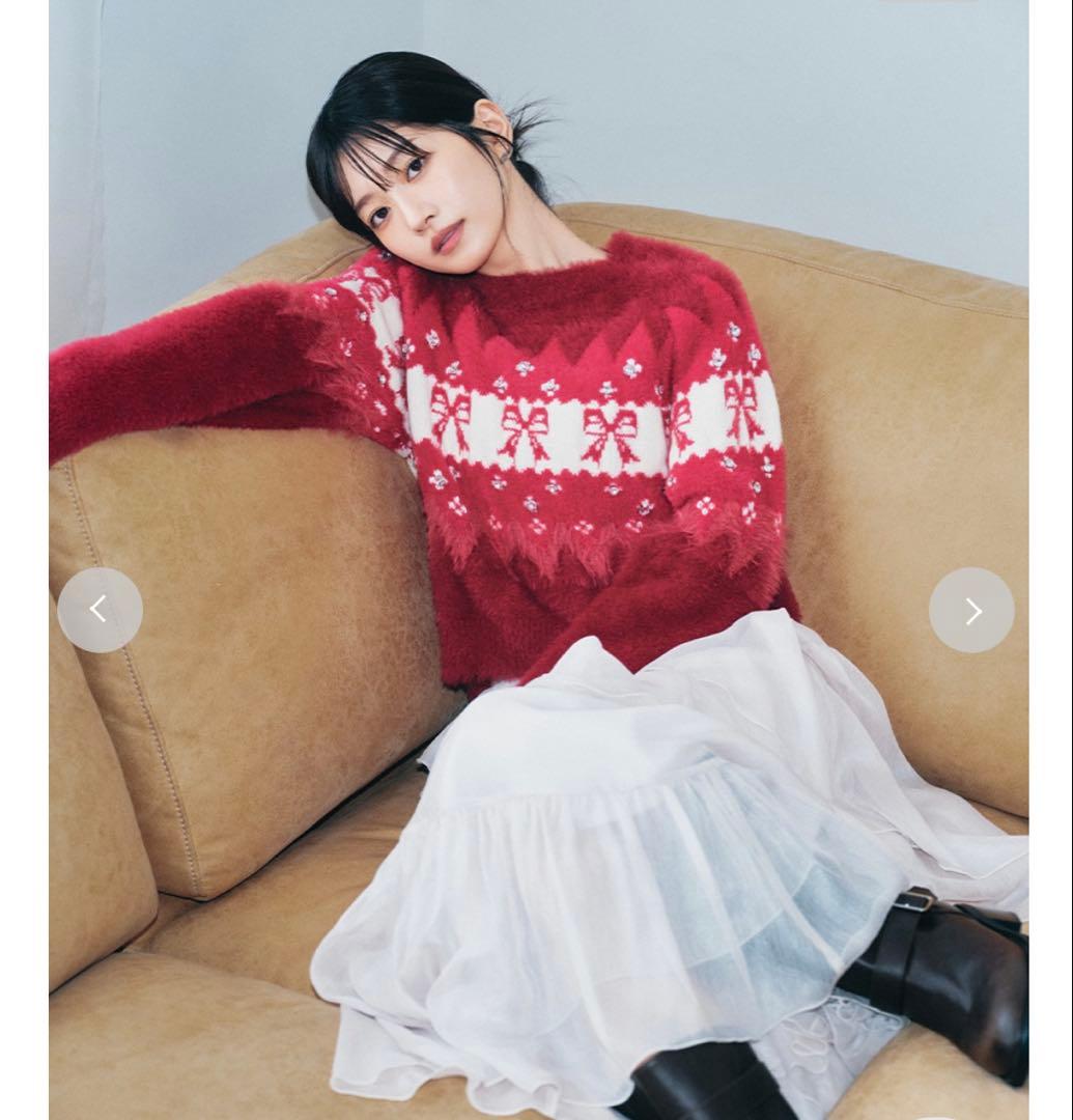 ニット セーター 「L.B CANDY STOCK」リボンビジューニット