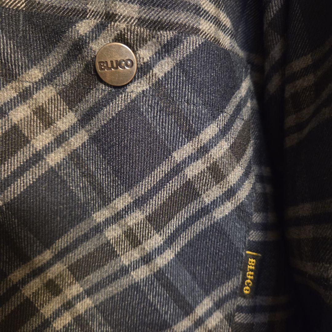 美品　BLUCO キルティングシャツ ネイビー OL-046