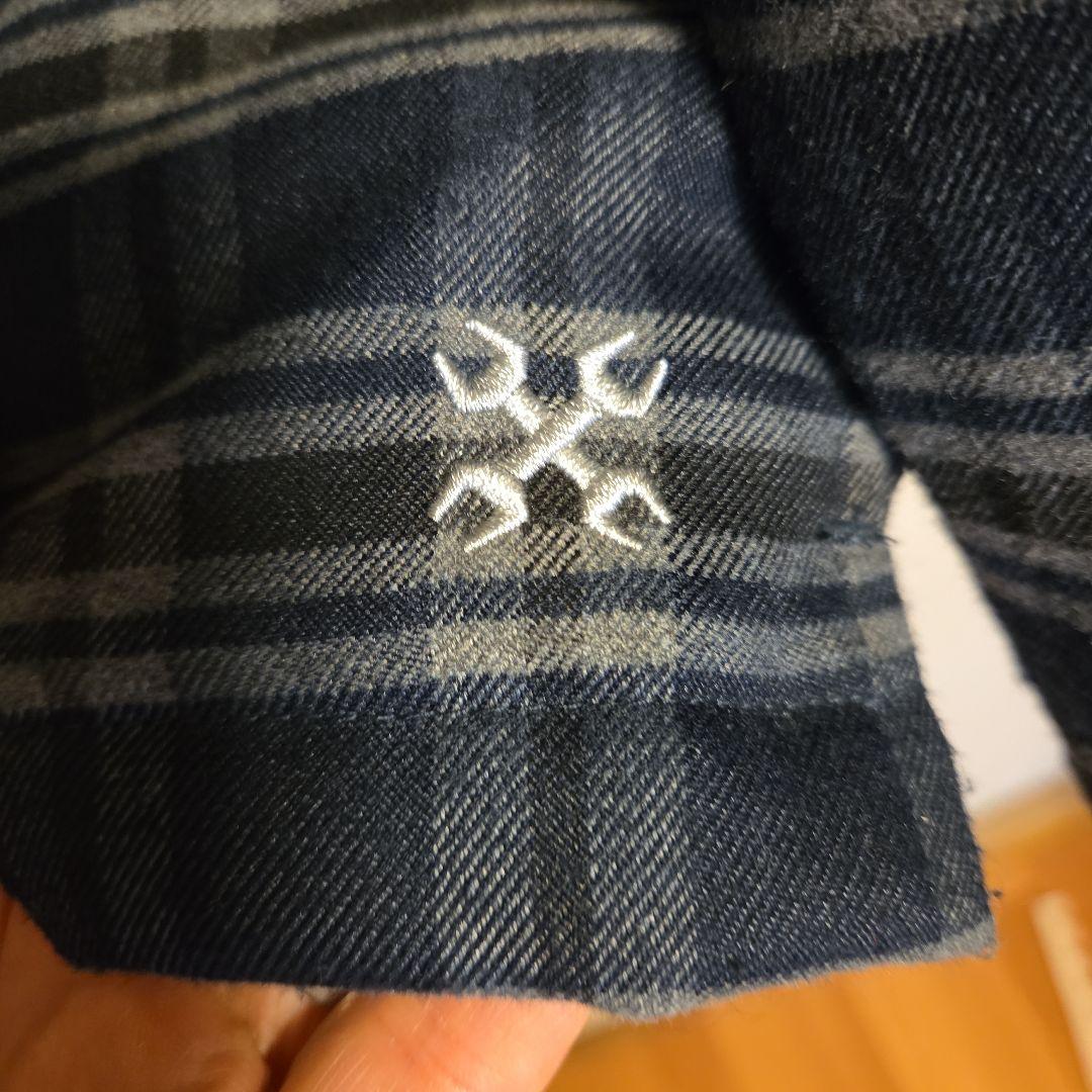 美品　BLUCO キルティングシャツ ネイビー OL-046