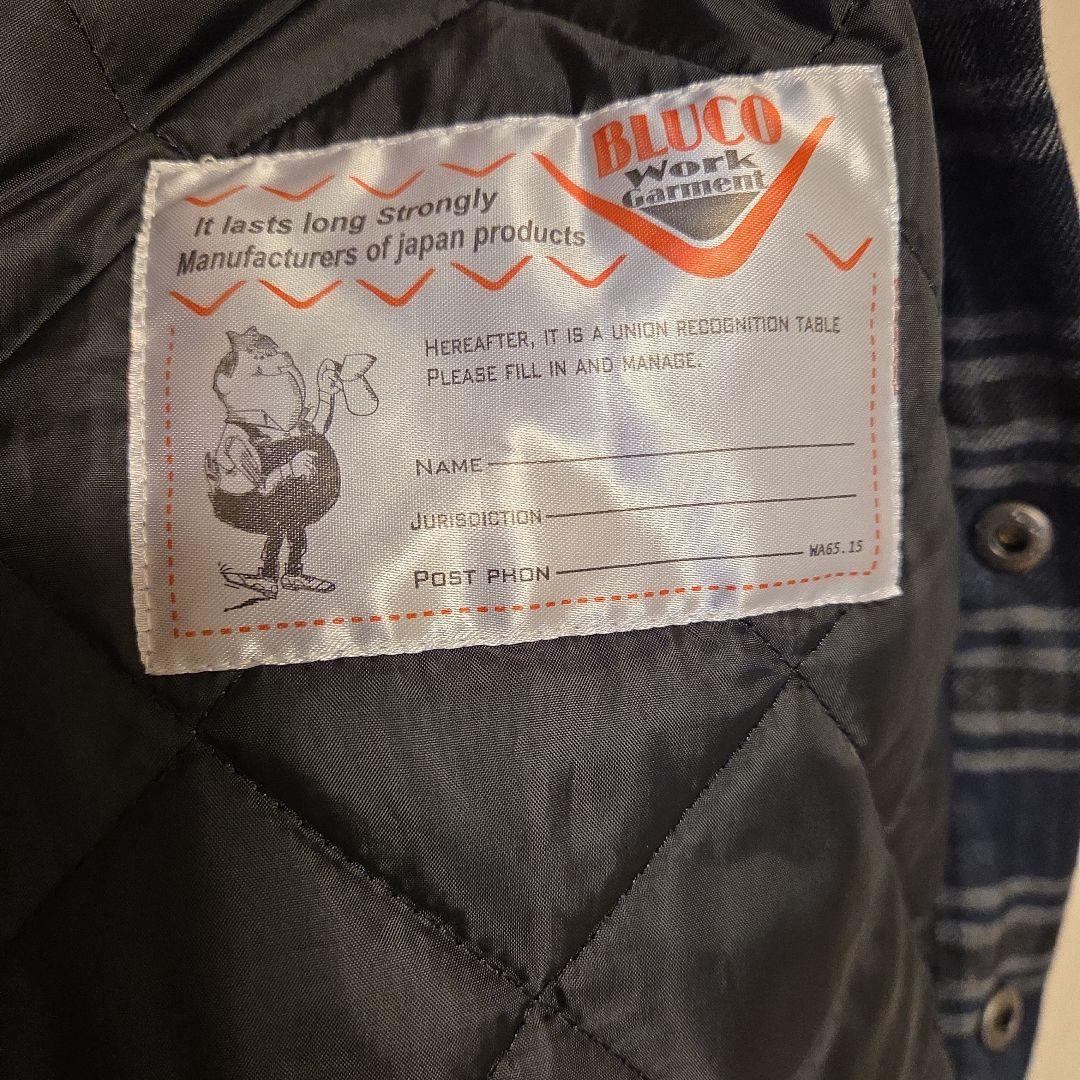美品　BLUCO キルティングシャツ ネイビー OL-046