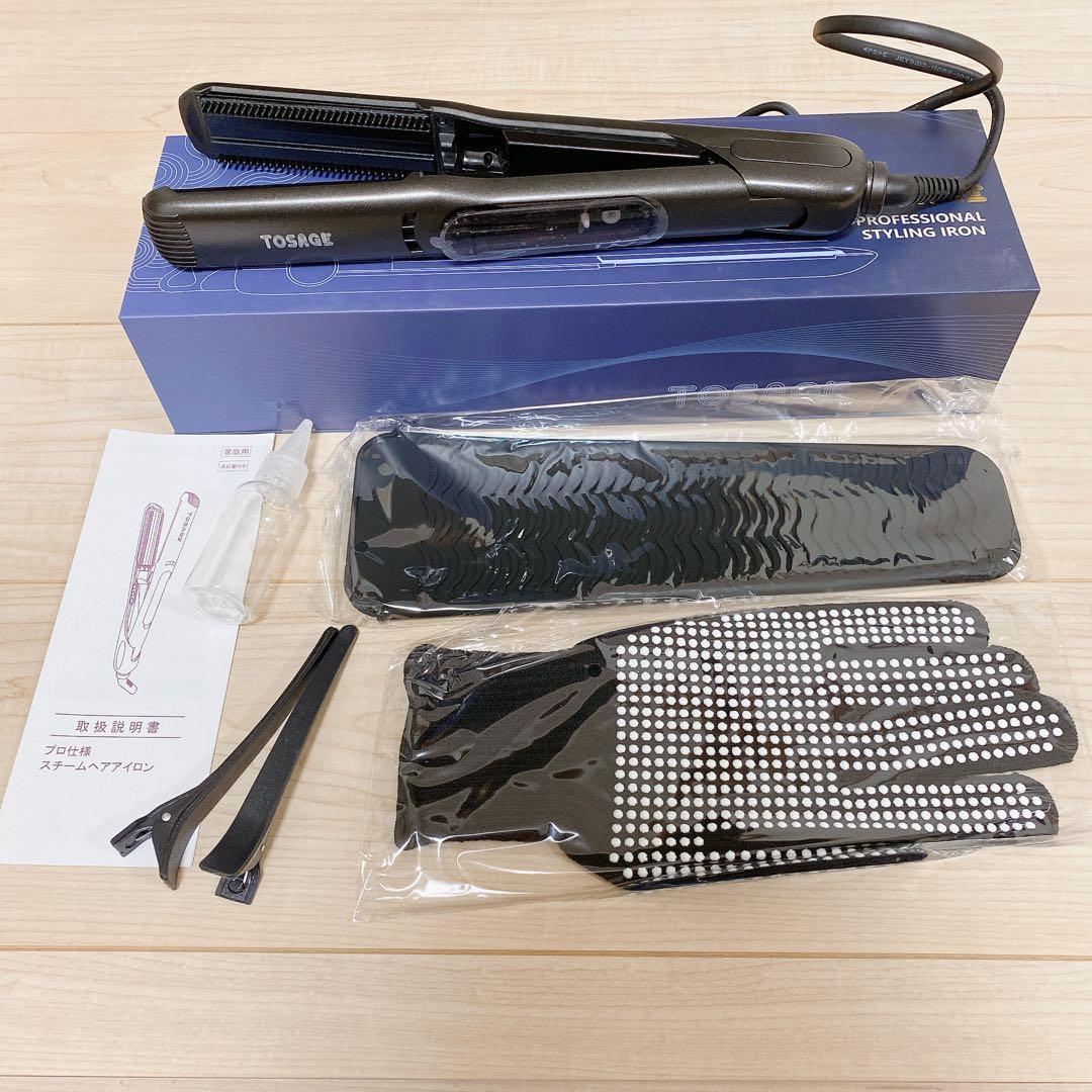 ☆TOSAGE スチームヘアアイロン ヘアアイロン ストレートアイロン 30mm