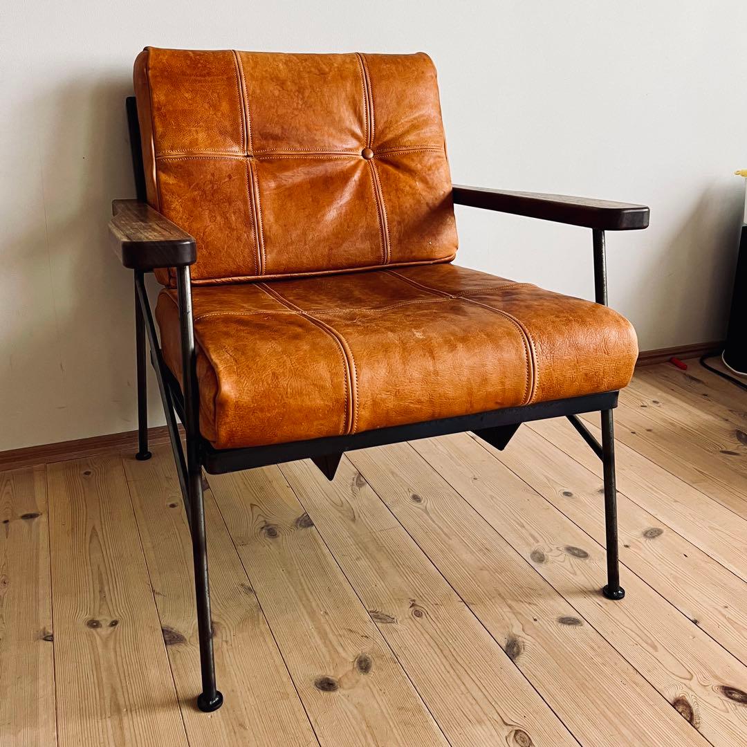 アイアンチェア レザー 1人掛け　椅子 ソファ