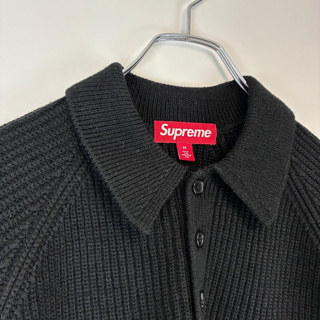 美品 24fw Supreme スモールボックスロゴポロセーター ニット 黒
