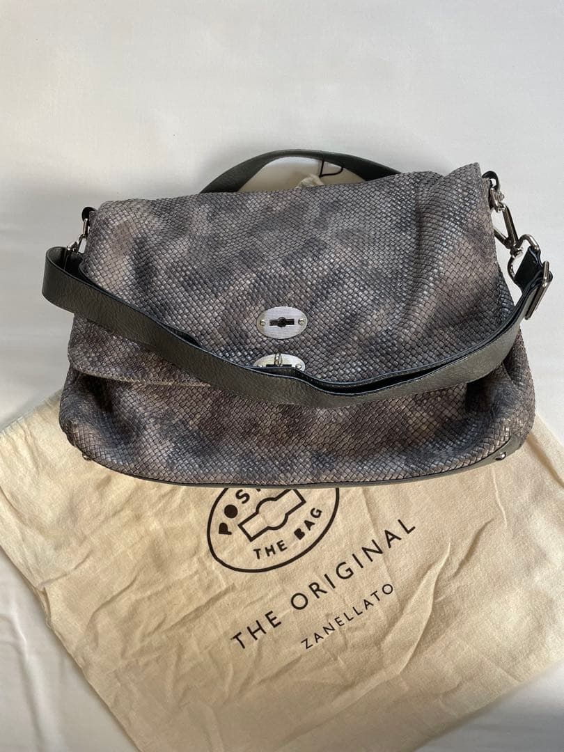 【新品】ザネラート　ポスティーナ　カモフラ　パイソン　グレー　スエード