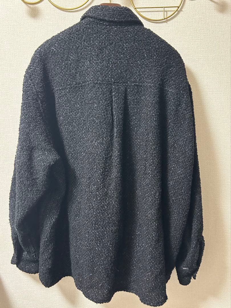 JieDa ツイードオーバーサイズシャツ ブラック M