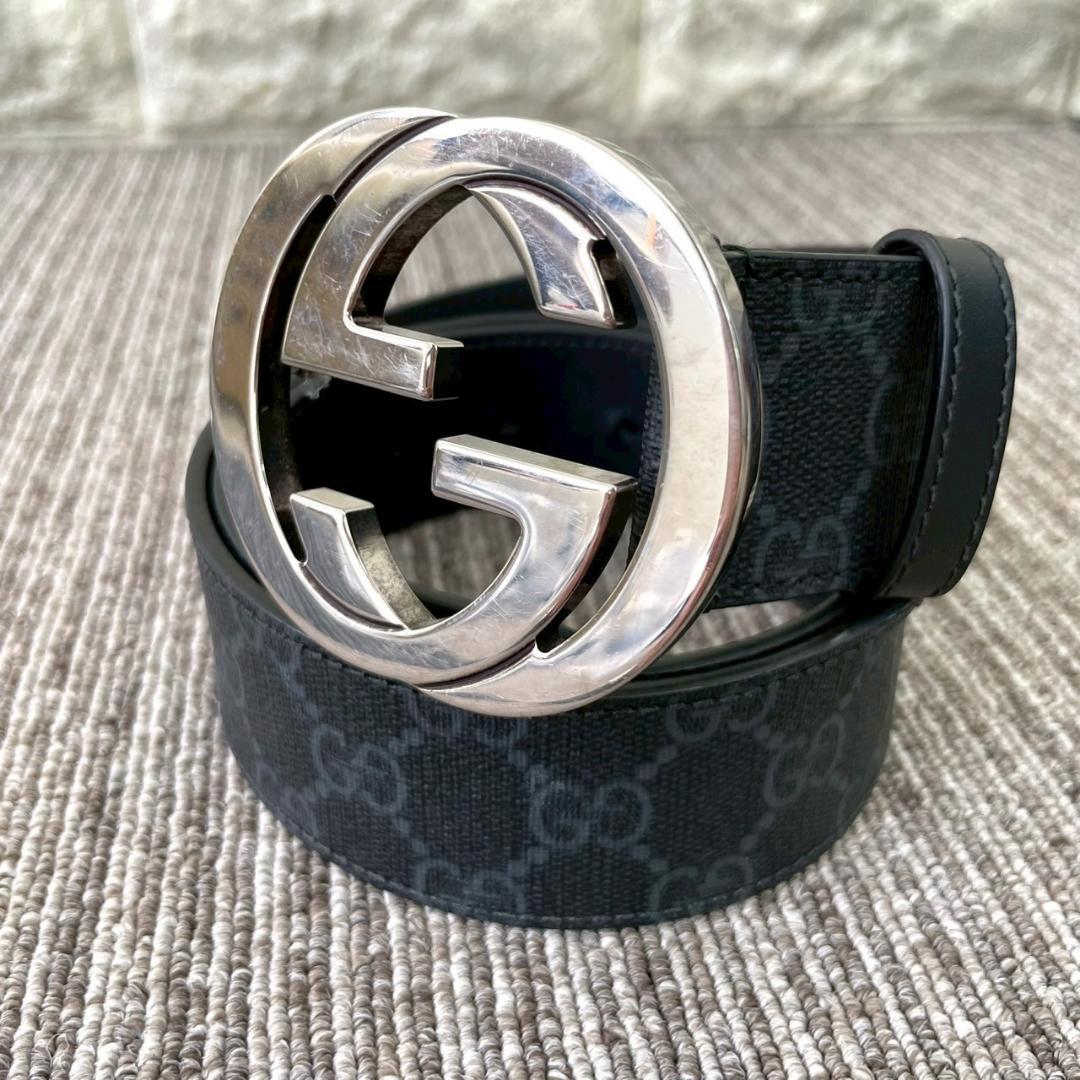 美品　GUCCI　グッチ　GGスプリット　インターロッキング　ベルト