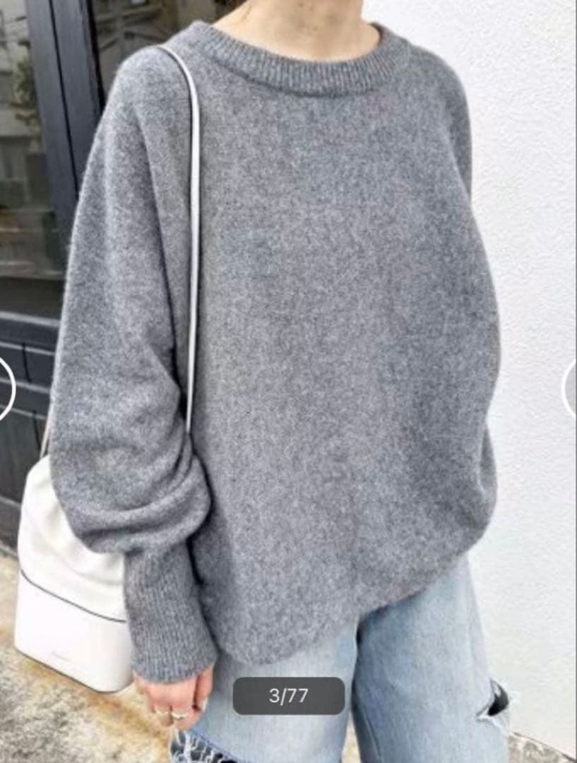 新品タグ付　Spick & Span ドルマンロングリブニットグレー