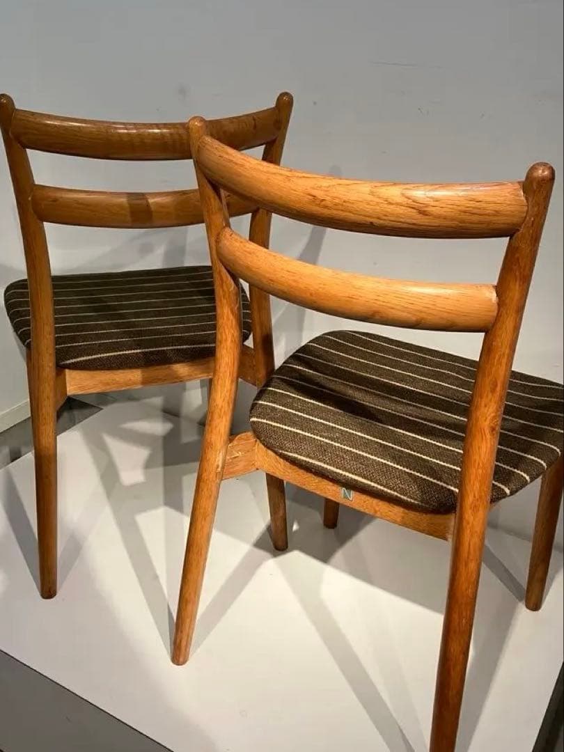 日進木工 nissin ヴィンテージチェア2脚、天童木工、柏木工、キツツキレトロ