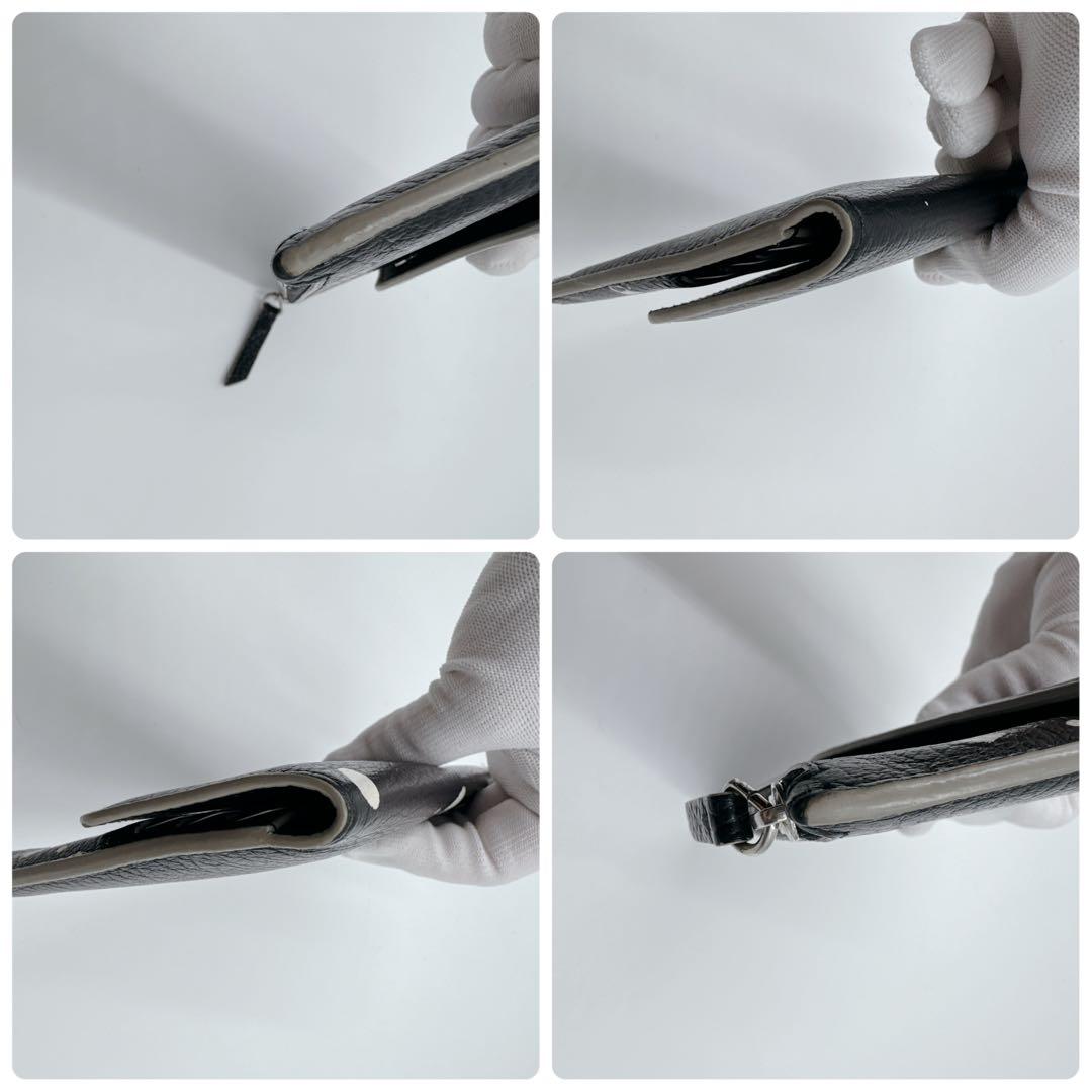 【希少・美品】Maison Margiela 長財布 黒 白 ペイント レザー