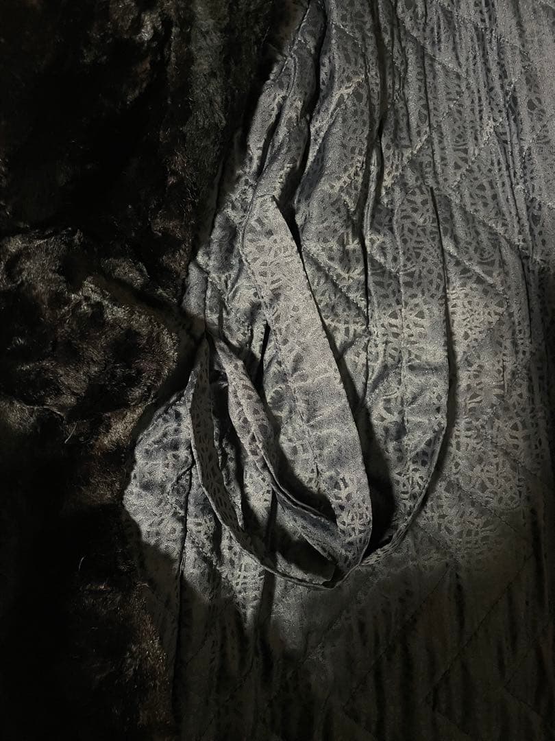 杉*家様 ロシア製 benka ボーダー メンズファーコート ムートン 本革 刺