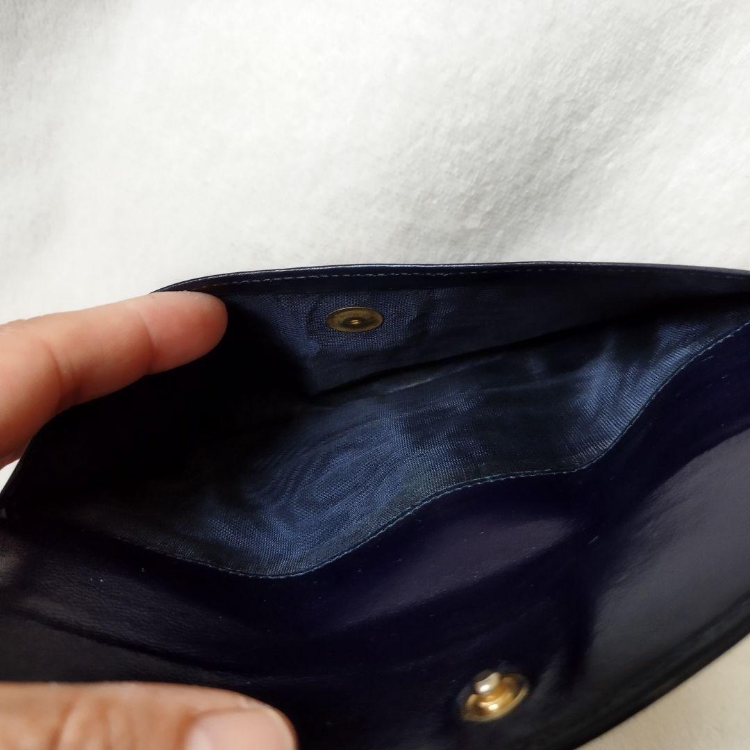 【希少/美品】オールドグッチ 長財布 シェリーライン ネイビー レザー GG