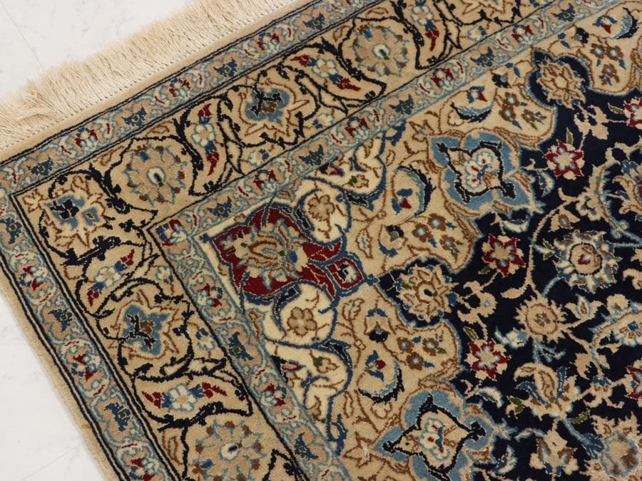 専用Y2301 ペルシャ絨毯 イラン ナイン ウール 手織 大判205×130㎝