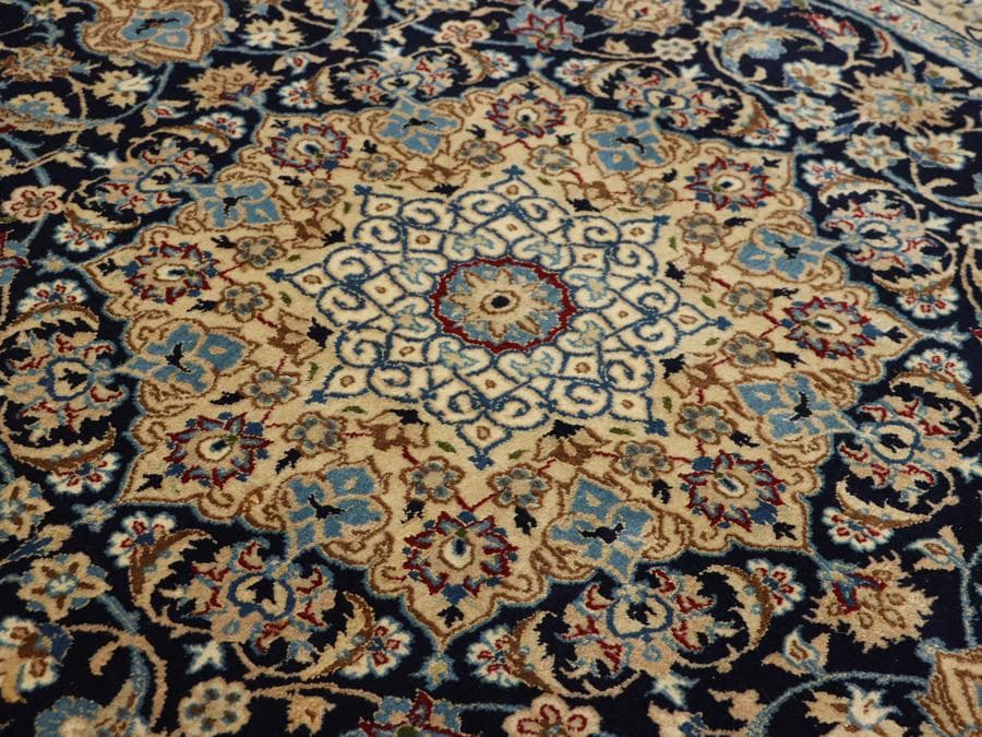 専用Y2301 ペルシャ絨毯 イラン ナイン ウール 手織 大判205×130㎝