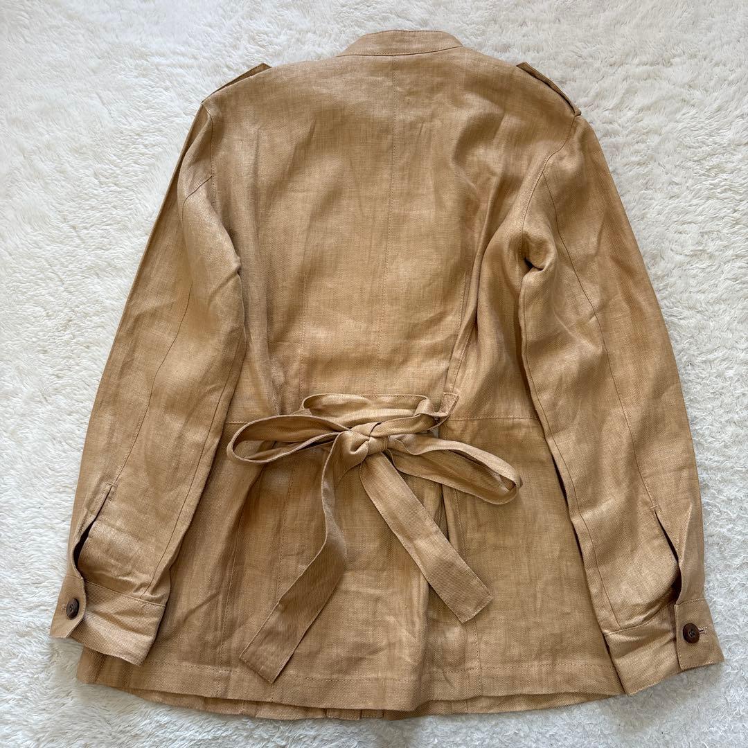 【未使用タグ付】nowos｜リネンサファリジャケット　ベージュ