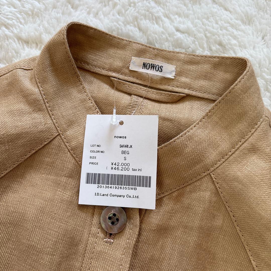 【未使用タグ付】nowos｜リネンサファリジャケット　ベージュ