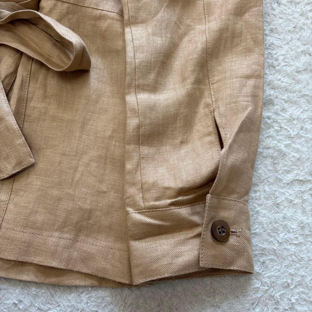 【未使用タグ付】nowos｜リネンサファリジャケット　ベージュ
