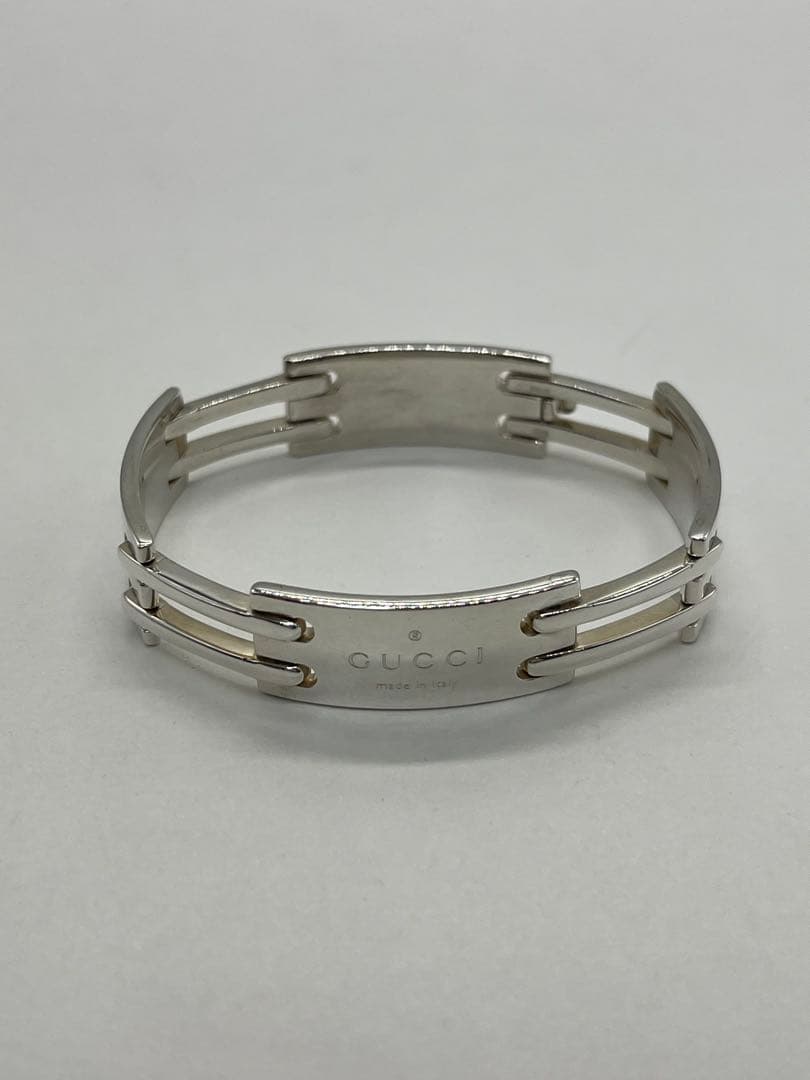グッチ GUCCI ロゴ プレートリンク ゲート ブレスレット SV925