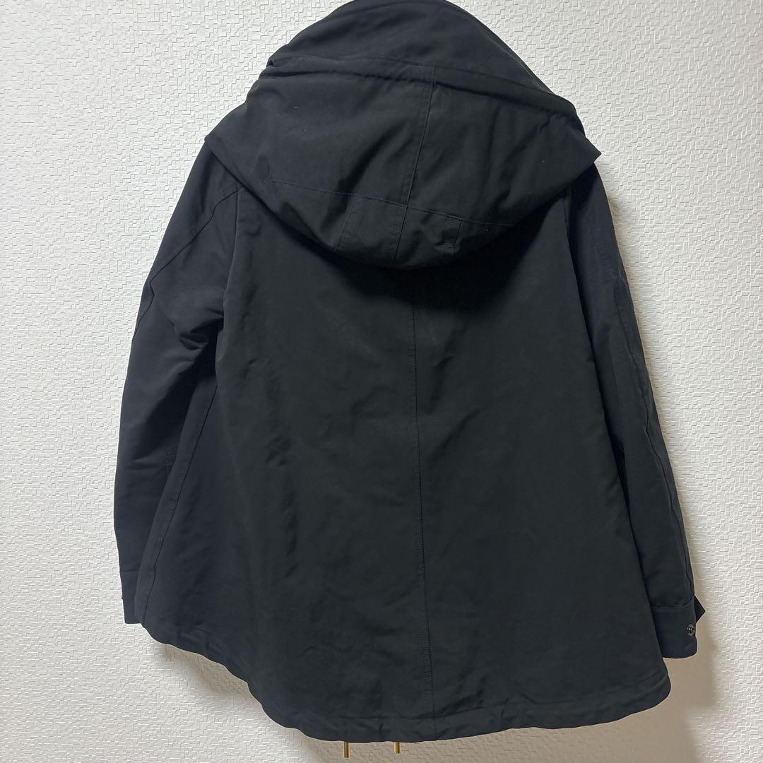 【THE RERACS】極美品 黒 ブラック 金 フード付き モッズコート 36