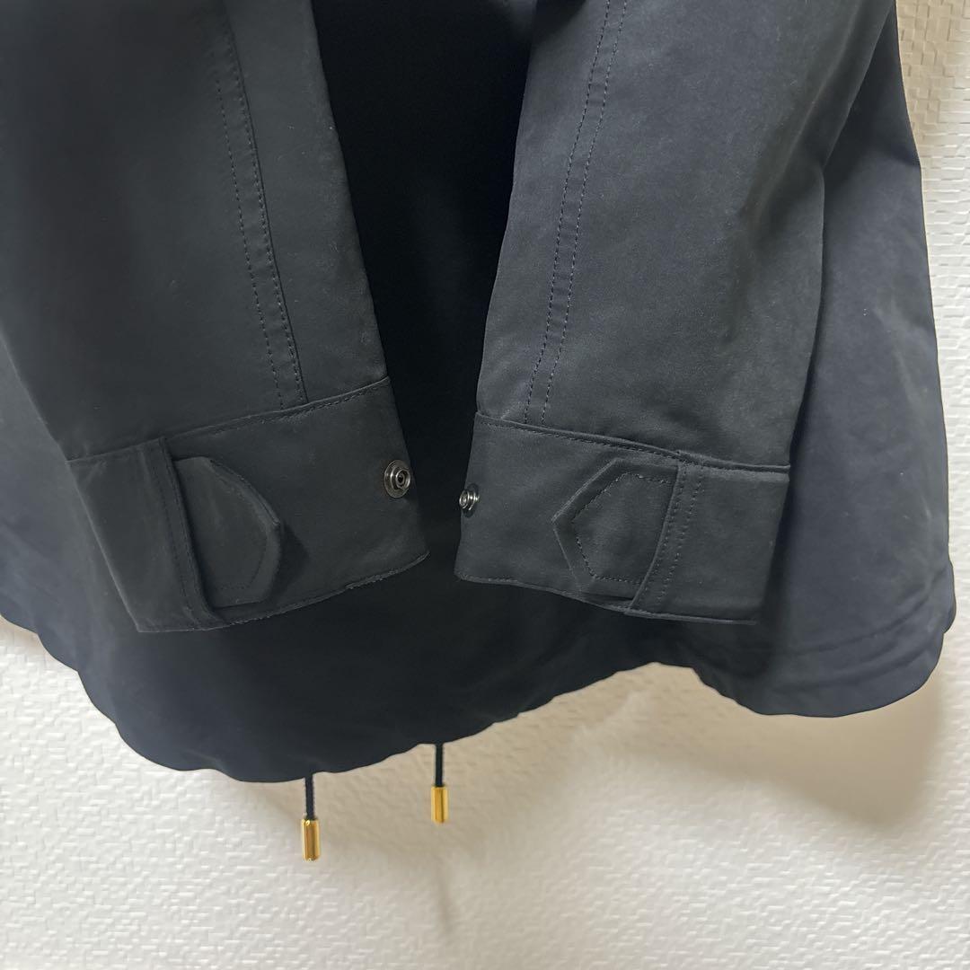 【THE RERACS】極美品 黒 ブラック 金 フード付き モッズコート 36