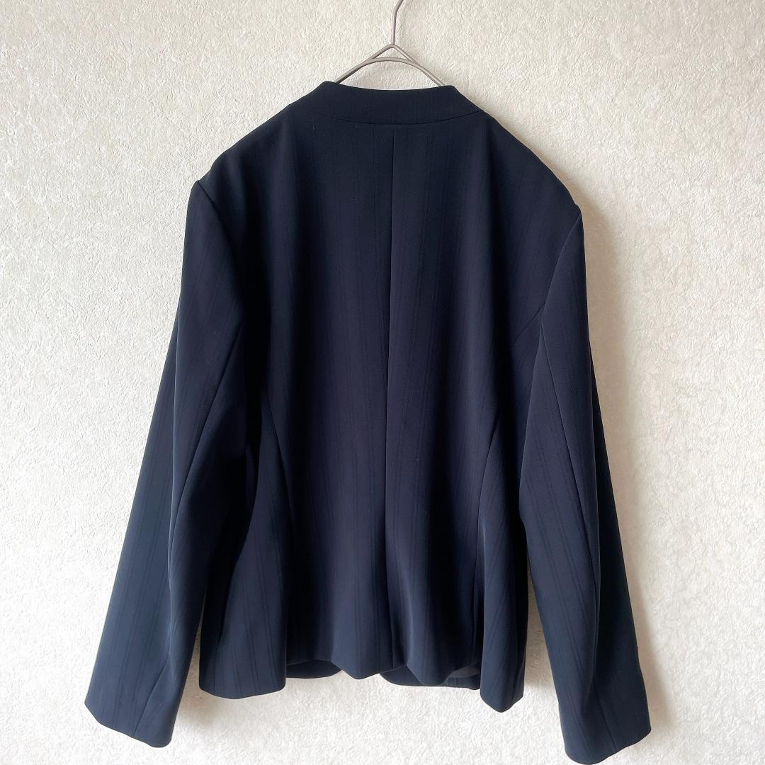 未使用級⭐️インディヴィ パンツセットアップ ネイビー ストライプ 洗える38M