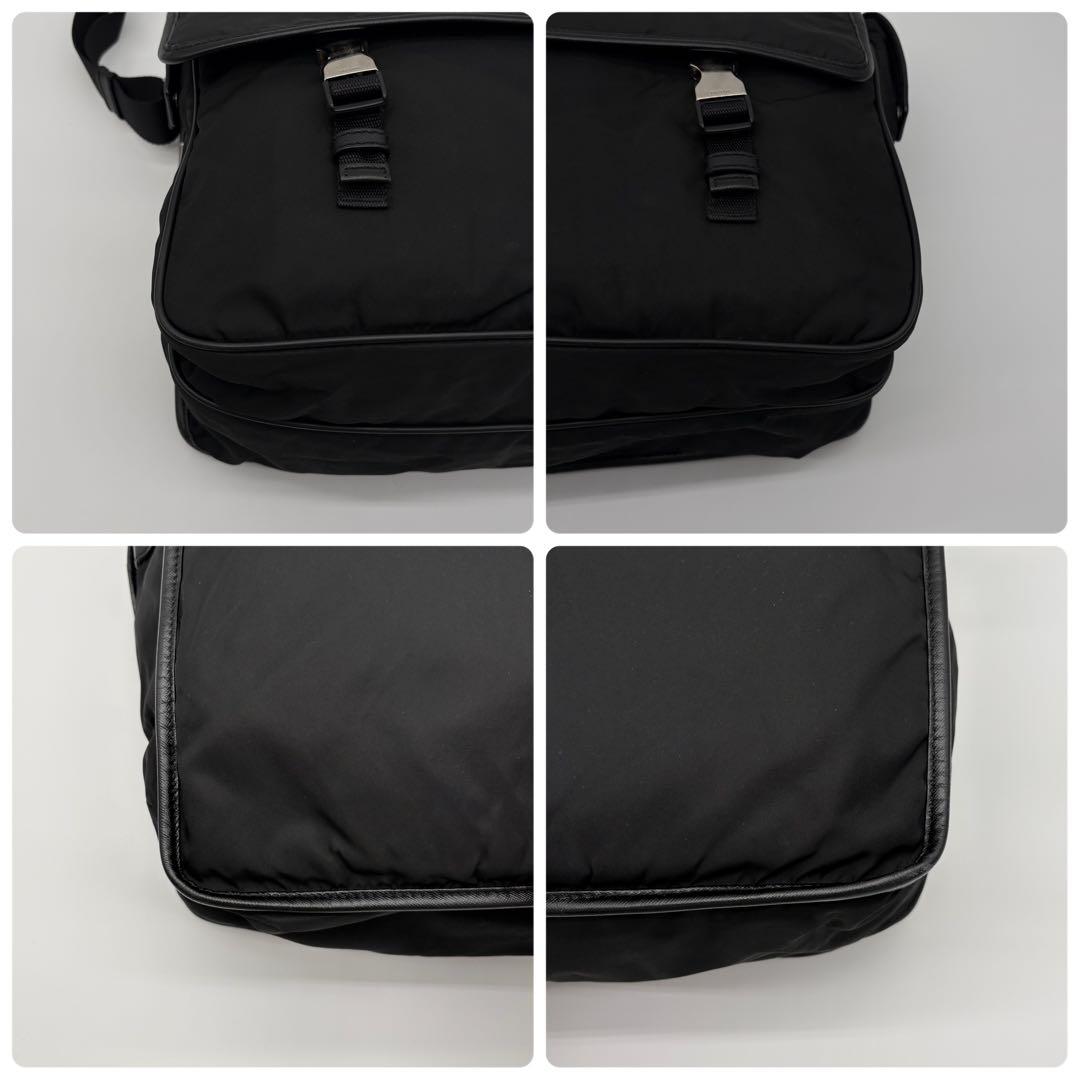 美品✨プラダ メッセンジャーバッグ ギャランティ　サフィアーノ 三角ロゴ 大容量