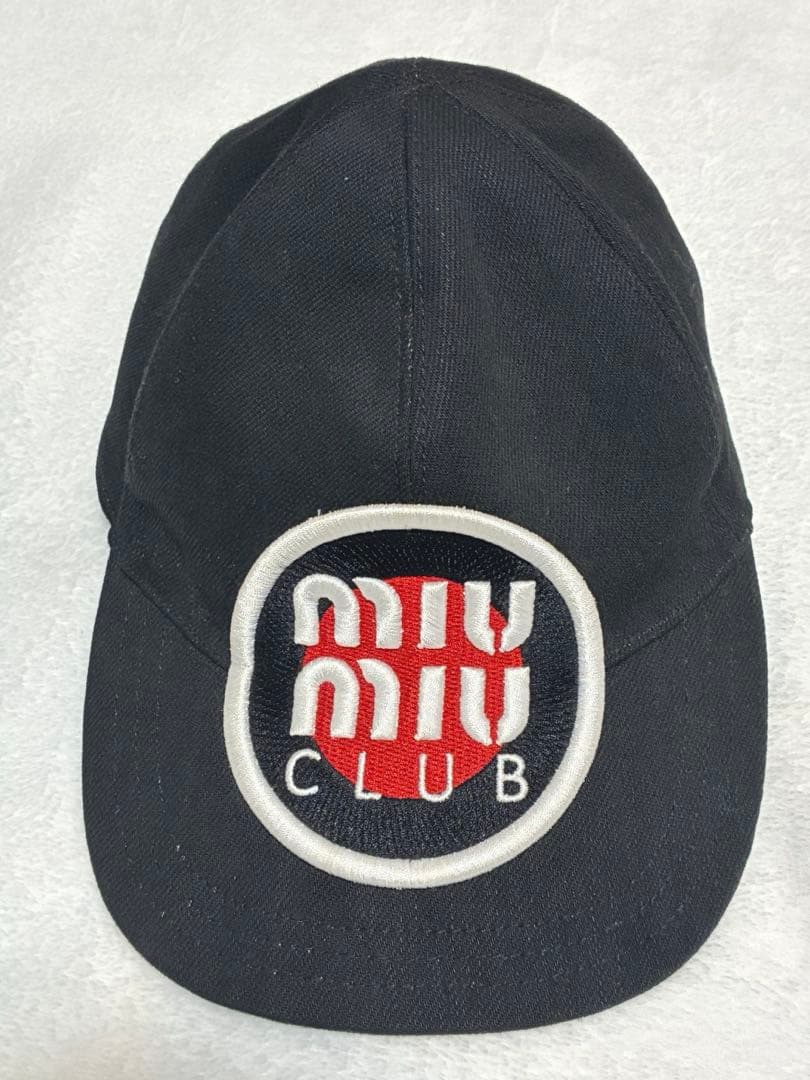 miu miu ブラック ベースボールキャップ Mサイズ