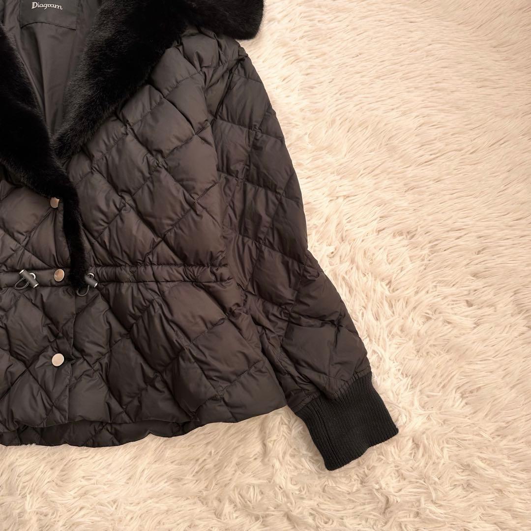 美品 グレースコンチネンタル ダイアグラム エコファーコンビ デニムジャケット