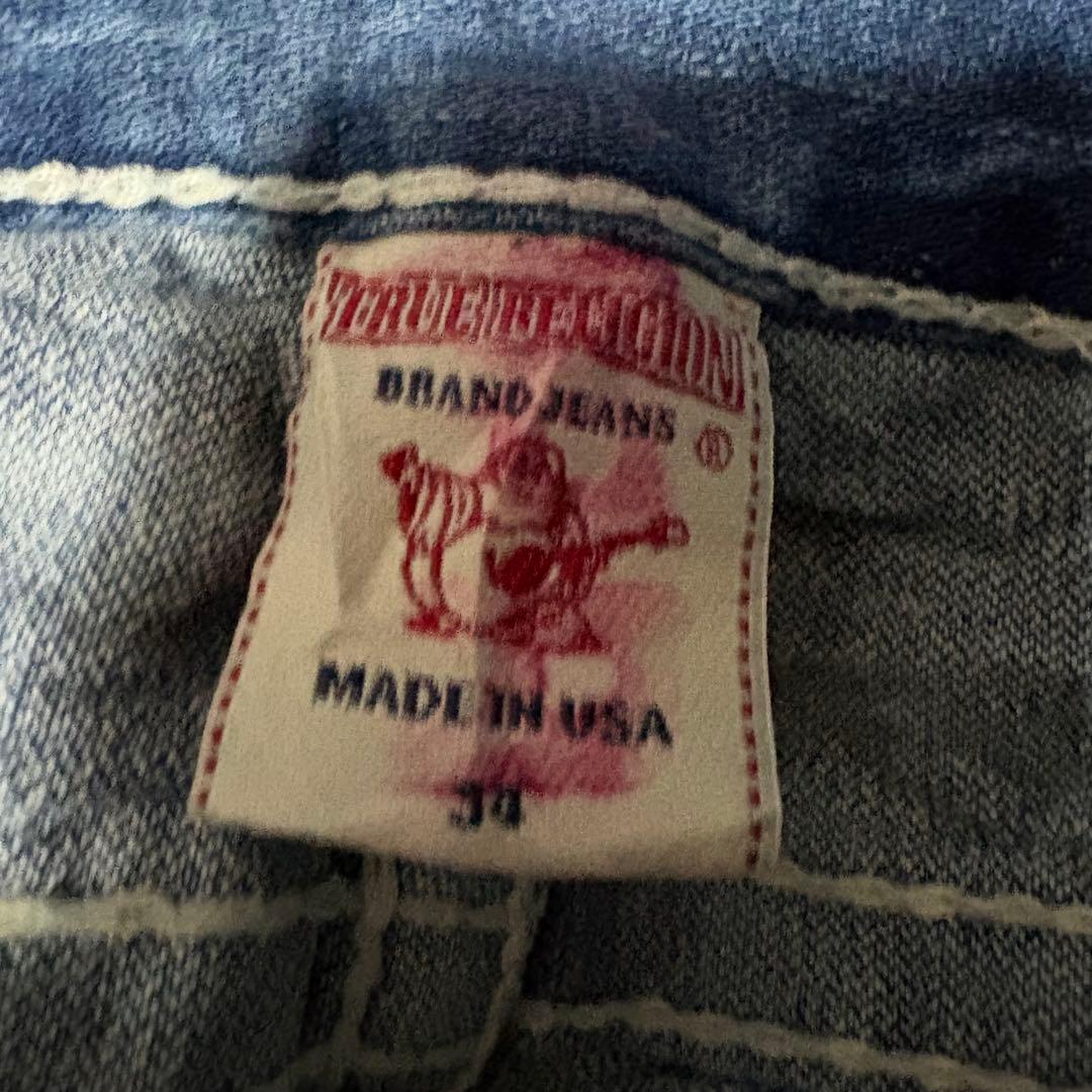 TRUE RELIGION bobby big t 白ステッチ　刺繍　USA