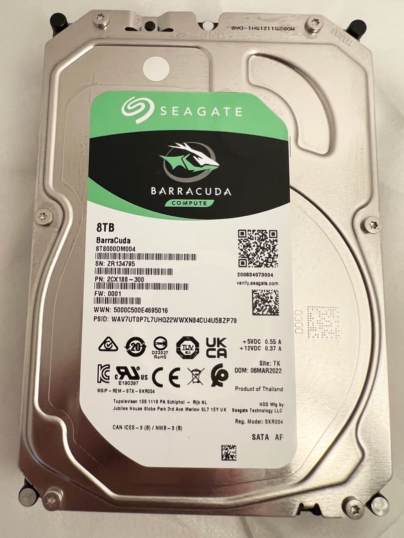使用8回★SEAGATE ST8000DM004 [8TB HDD]★正常160