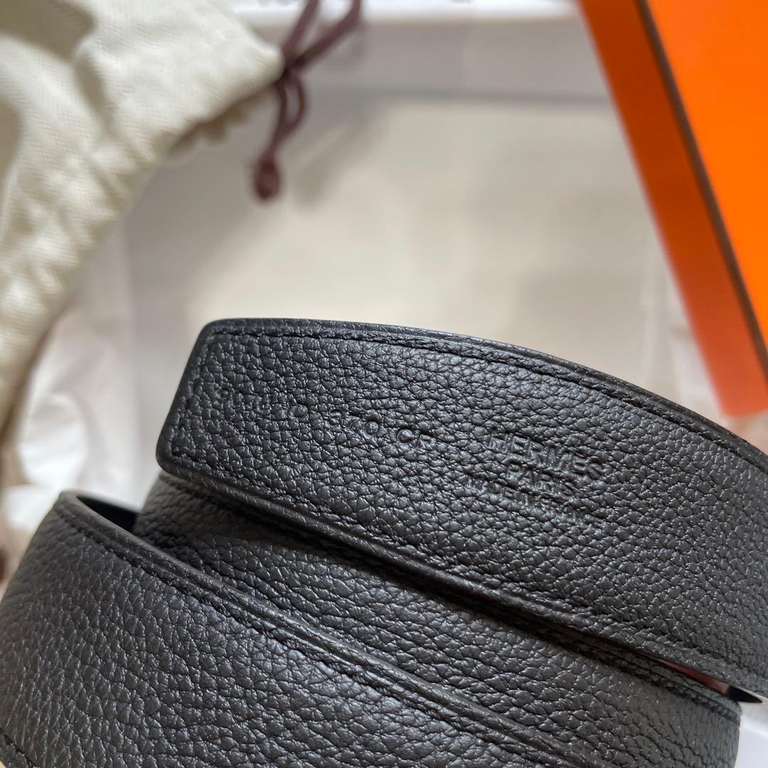 HERMES エルメス ベルト バックル リバーシブル トゴ マッド ブラック