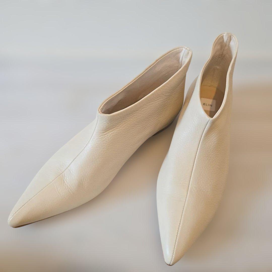 人気✨ELIN エリン ポインテッドトゥミニブーツ ブーツ 36 ベージュ