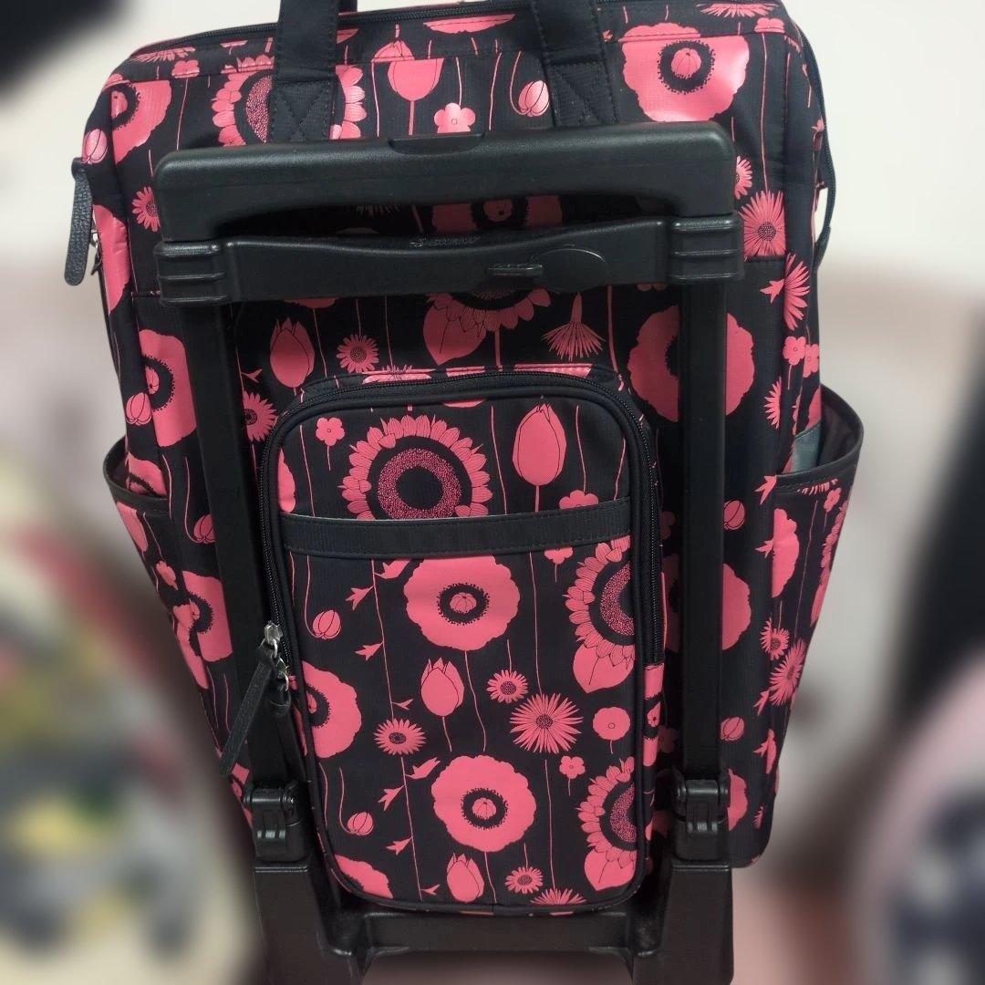 スワニー　中原淳一コラボ　キャリー　ブラック×ピンク <4輪ストッパー付>