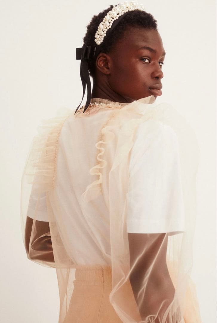 新品未使用 パフスリーブ チュールブラウス Simone Rocha x 